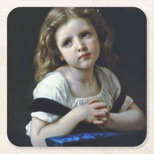 Dessous-de-verre Carré En Papier La Prière, Bouguereau