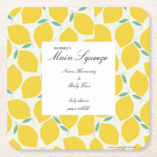 Dessous-de-verre Carré En Papier La Prune de Maman Fête de Bébé Citron Citrus