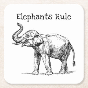 Dessous-de-verre Carré En Papier La règle des éléphants