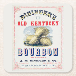 Dessous-de-verre Carré En Papier La réserve du vieux Kentucky Bourbon 1849 de Binin