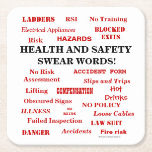 Dessous-de-verre Carré En Papier La santé et la sécurité ennuyant drôles de