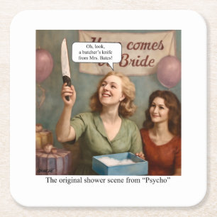 Dessous-de-verre Carré En Papier La scène de douche originale de Psychose.
