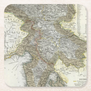Dessous-de-verre Carré En Papier La Slovénie, Croatie