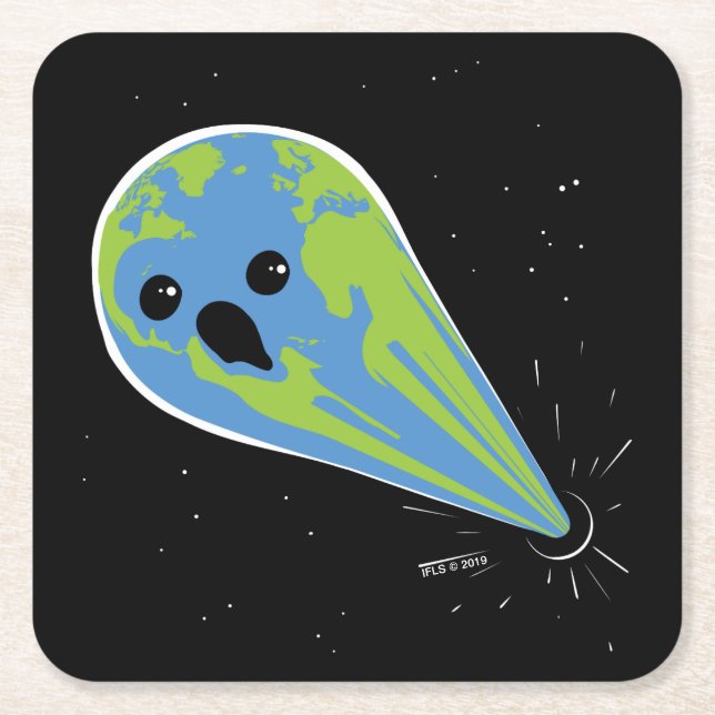 Dessous-de-verre Carré En Papier La terre contre le trou noir (Devant)