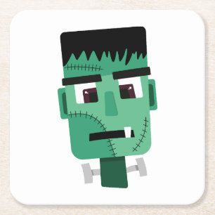 Dessous-de-verre Carré En Papier La tête du monstre Frankenstein