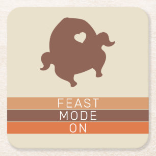 Dessous-de-verre Carré En Papier La Turquie en mode Fête des tripes colorées lors d