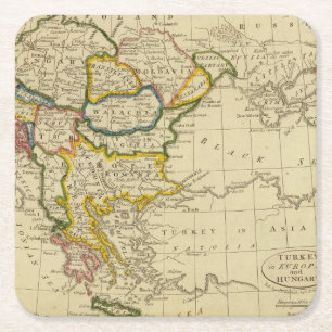 Dessous-de-verre Carré En Papier La Turquie, Hongrie