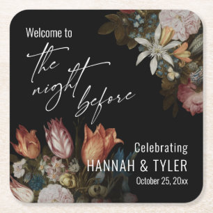 Dessous-de-verre Carré En Papier La veille de la nuit des fleurs de Bosschaert