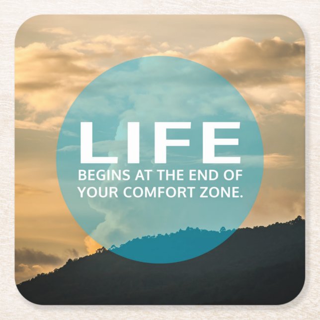 Dessous-de-verre Carré En Papier La vie commence (Devant)