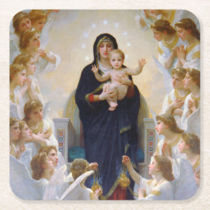 Dessous-de-verre Carré En Papier La Vierge aux Anges, Bouguereau