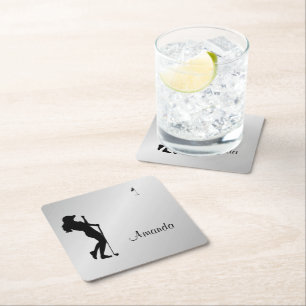 Dessous-de-verre Carré En Papier Ladies Golfer Personal 