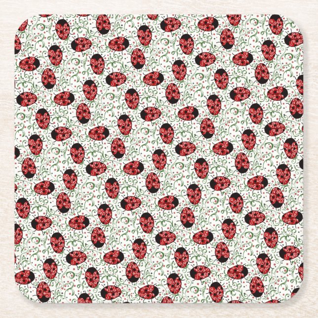 Dessous-de-verre Carré En Papier Ladybug (Devant)