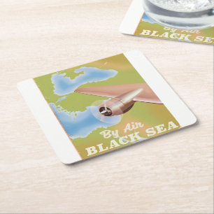 Dessous-de-verre Carré En Papier L'affiche de voyage de la mer Noire