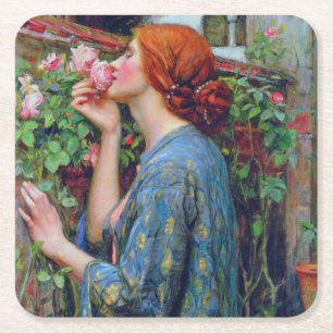 Dessous-de-verre Carré En Papier L'âme du Rose, John William Waterhouse