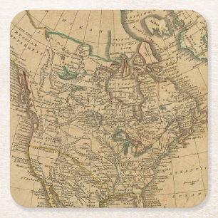 Dessous-de-verre Carré En Papier L'Amérique du Nord 3