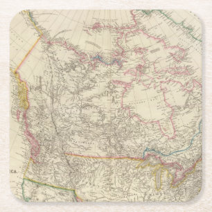 Dessous-de-verre Carré En Papier L'Amérique du Nord britannique 5
