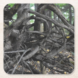 Dessous-de-verre Carré En Papier L'amour d'un arbre tombé