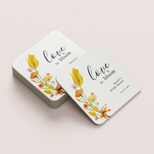 Dessous-de-verre Carré En Papier L'amour est en fleurs Réception de mariage de prin