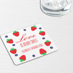 Dessous-de-verre Carré En Papier L'amour est un fruit doux Bridal Shower