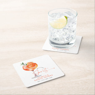 Dessous-de-verre Carré En Papier L'amour moderne dès le premier Spritz Baby Shower