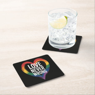 Dessous-de-verre Carré En Papier L'amour n'est jamais faux Mois de la fierté LGBT