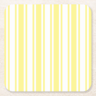 Dessous-de-verre Carré En Papier Landes de bonbons jaune et blanc citron