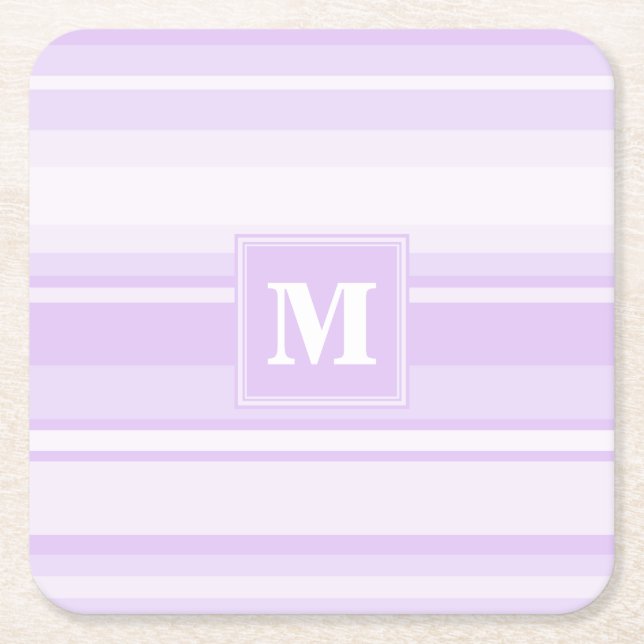 Dessous-de-verre Carré En Papier Landes lilas monogrammes (Devant)