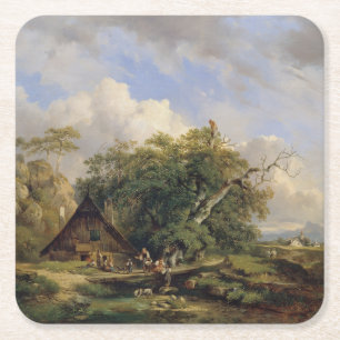 Dessous-de-verre Carré En Papier Landschaft bei Gutenstein - Dominik Schufried