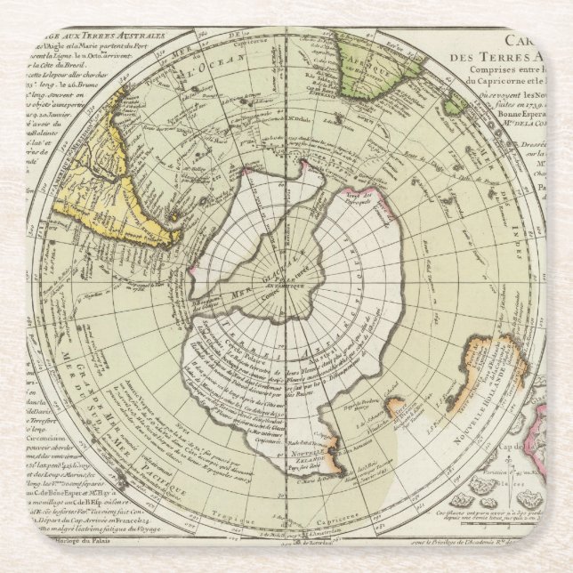 Dessous-de-verre Carré En Papier L'Antarctique 4 (Devant)