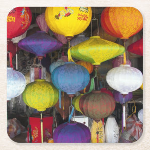 Dessous-de-verre Carré En Papier Lanternes vietnamiennes colorées