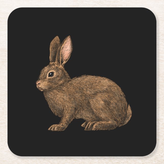 Dessous-de-verre Carré En Papier Lapin 2 (Devant)