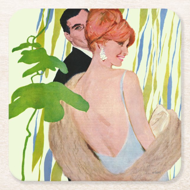 Dessous-de-verre Carré En Papier L'argent dans son esprit (Devant)