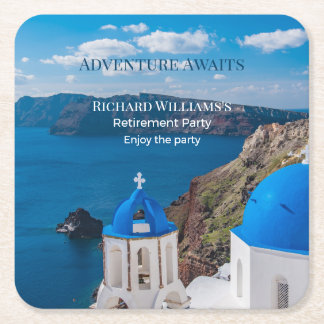 Dessous-de-verre Carré En Papier L'aventure de la retraite attend Grèce Medit