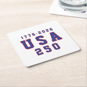 Dessous-de-verre Carré En Papier Le 250e anniversaire de l'Amérique USA 250 1776 20