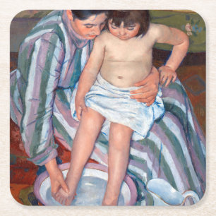 Dessous-de-verre Carré En Papier Le bain de l'enfant, Mary Cassatt