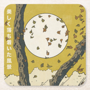 Dessous-de-verre Carré En Papier Le beau paysage relaxant