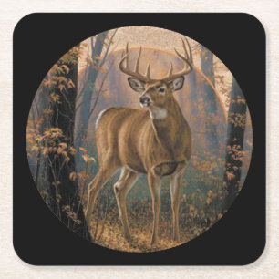 Dessous-de-verre Carré En Papier Le cerf en pleine nature