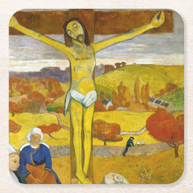 Dessous-de-verre Carré En Papier Le Christ Jaune, Gauguin (Devant)