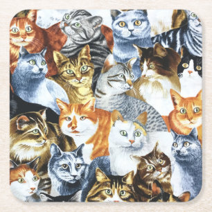 Dessous-de-verre Carré En Papier Le Clowder de CATS