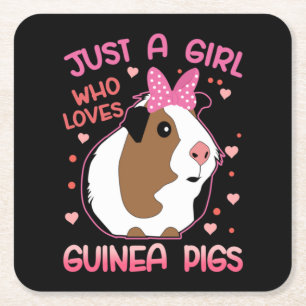 Dessous-de-verre Carré En Papier Le Cochon de Guinée, juste une fille qui aime les