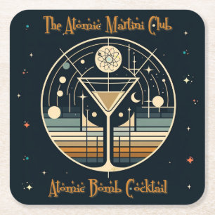 Dessous-de-verre Carré En Papier Le cocktail Atomic Bomb du Atomic Martini Club