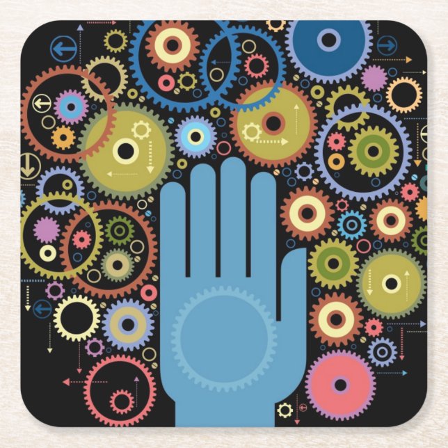 Dessous-de-verre Carré En Papier Le concept du mouvement (Devant)