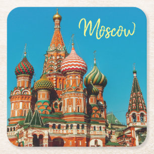 Dessous-de-verre Carré En Papier Le Dessous de verre russe du Carré rouge de Moscou
