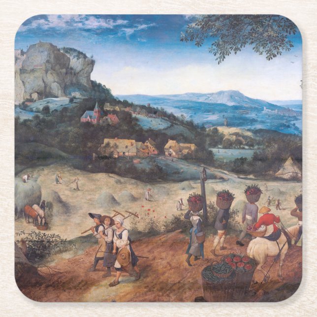 Dessous-de-verre Carré En Papier Le Haymaking, Pieter Bruegel (Devant)