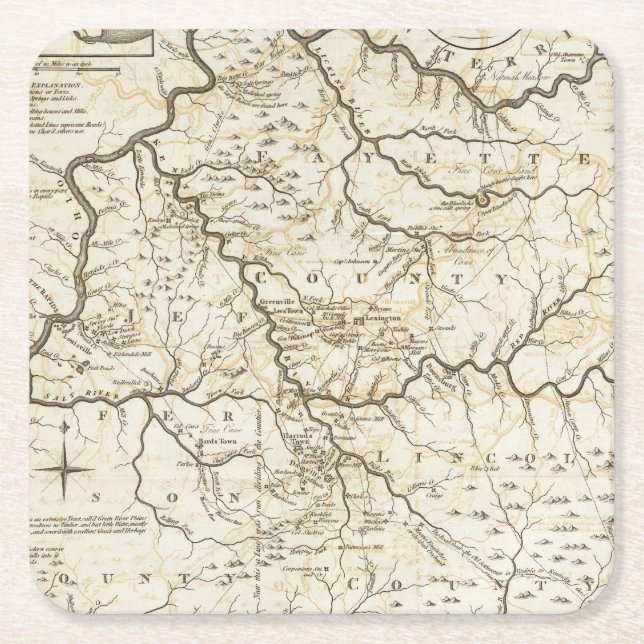 Dessous-de-verre Carré En Papier Le Kentucky 2 (Devant)