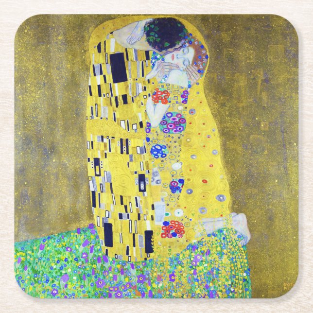 Dessous-de-verre Carré En Papier Le Kiss, Gustav Klimt (Devant)