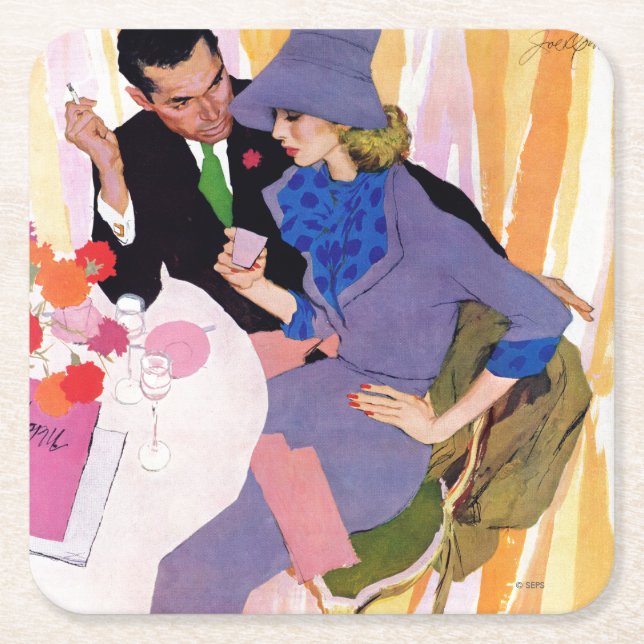 Dessous-de-verre Carré En Papier Le mariage n'est pas pour moi (Devant)