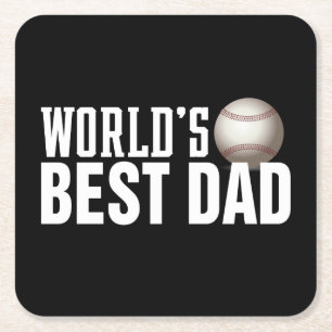 Dessous-de-verre Carré En Papier Le meilleur baseball de typographie papa du monde 