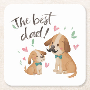 Dessous-de-verre Carré En Papier Le meilleur chien papa