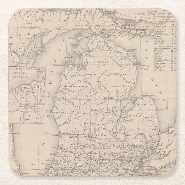 Dessous-de-verre Carré En Papier Le Michigan 9 (Devant)